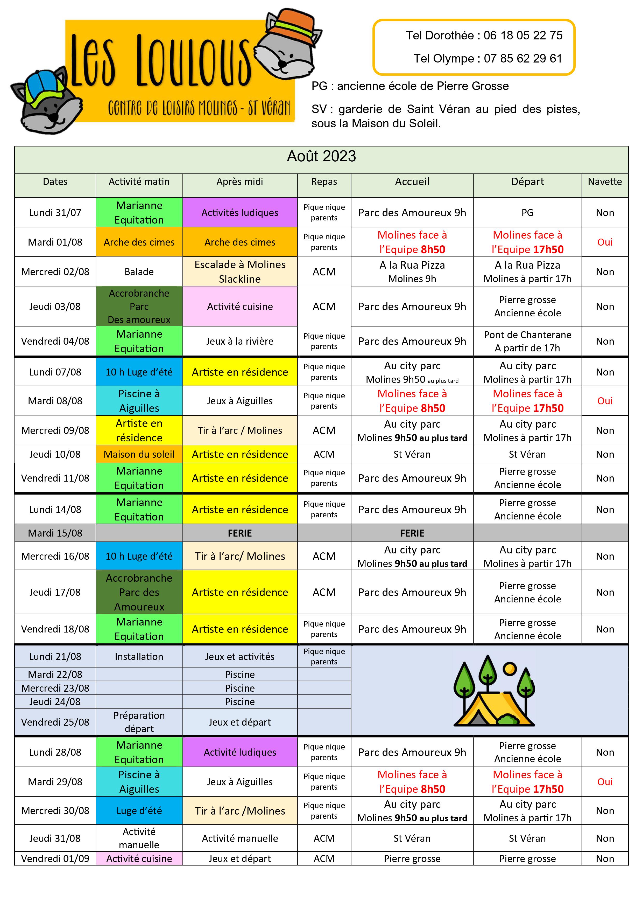 CL programme ete 2023